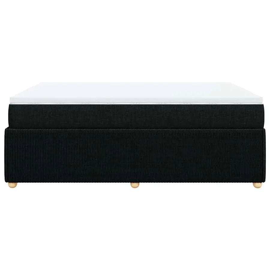 Sommier à lattes de lit avec matelas Noir 140x190 cm Tissu - 5