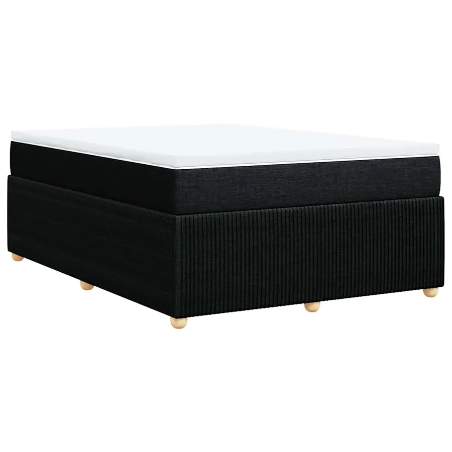 Sommier à lattes de lit avec matelas Noir 140x190 cm Tissu - 6