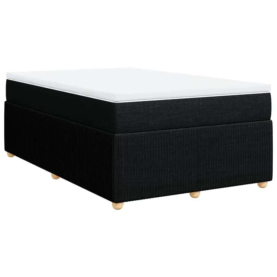 Sommier à lattes de lit avec matelas Noir 120x200 cm Tissu - 2