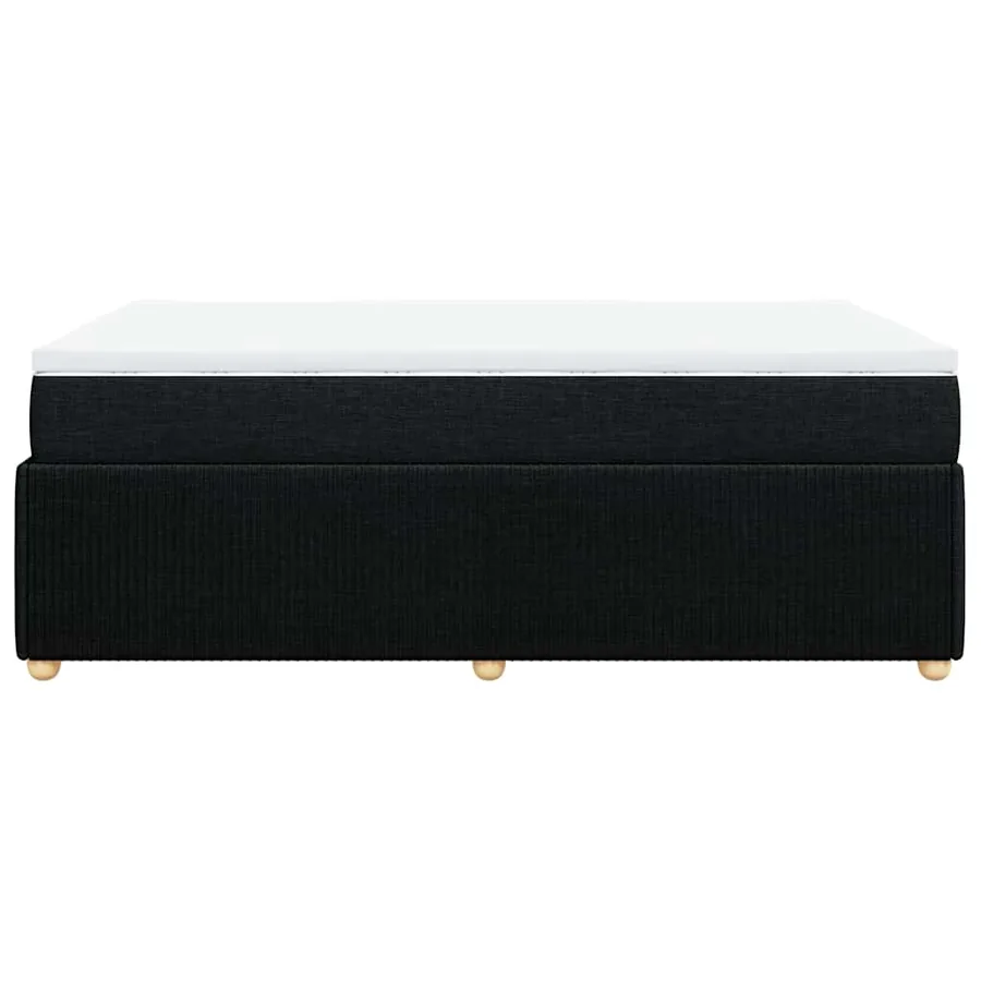 Sommier à lattes de lit avec matelas Noir 120x200 cm Tissu - 5