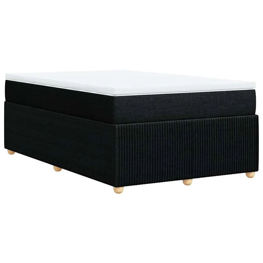 Sommier à lattes de lit avec matelas Noir 120x200 cm Tissu - 6