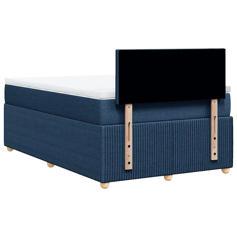 Sommier à lattes de lit avec matelas Bleu 120x200 cm Tissu - 6