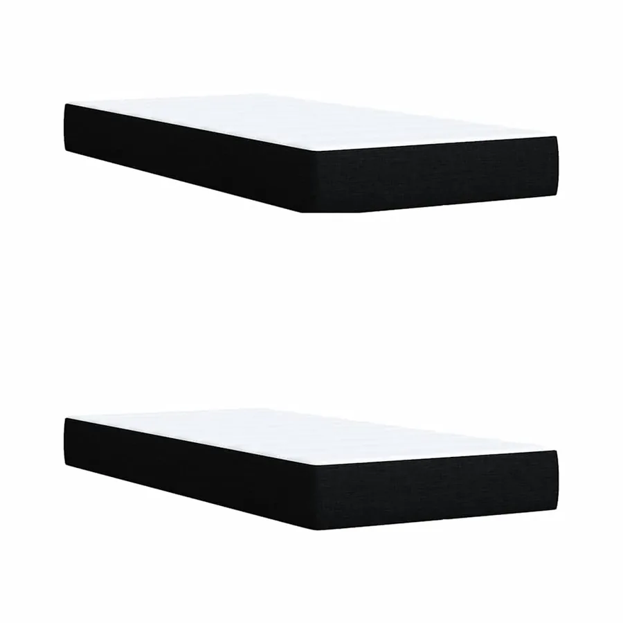 Sommier à lattes de lit avec matelas Noir 200x200 cm Tissu - 10