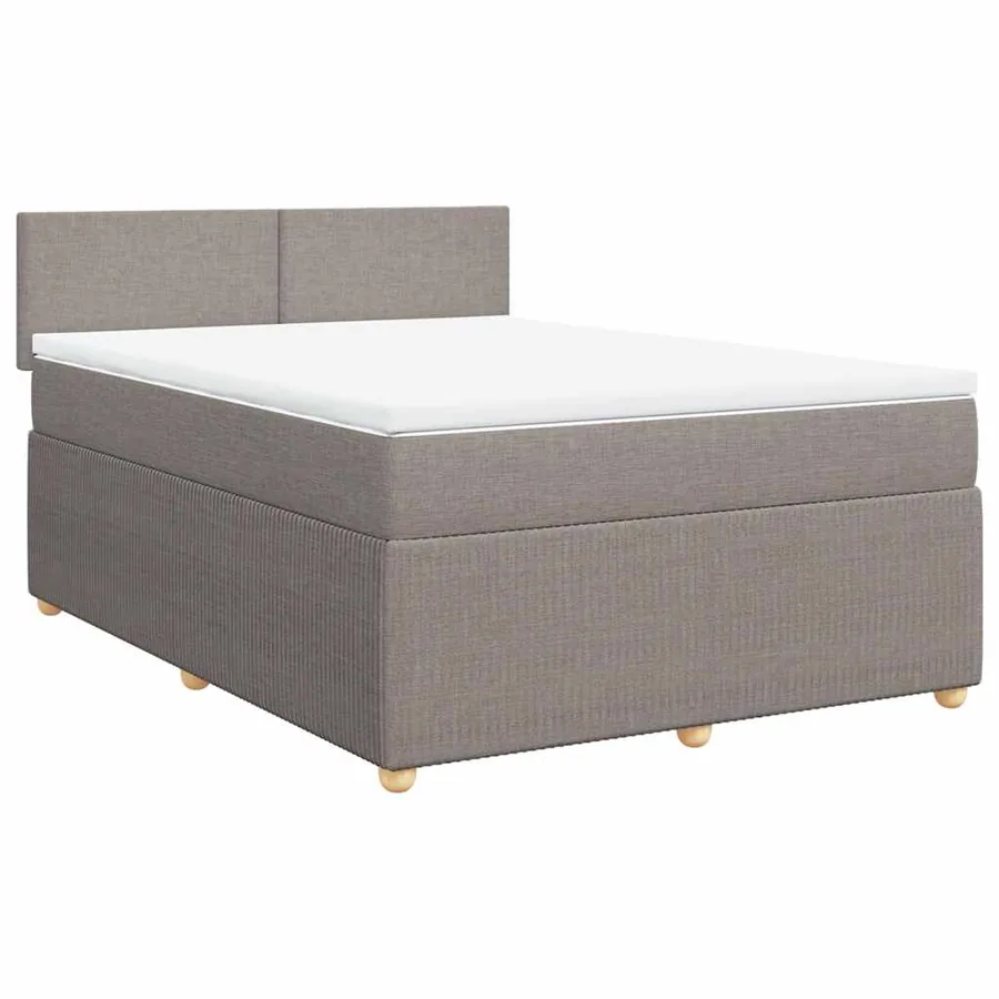 Sommier à lattes de lit avec matelas Taupe 140x200 cm Tissu - 2