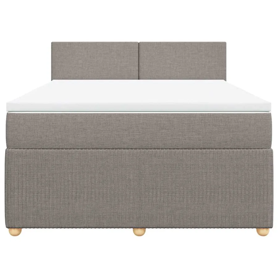Sommier à lattes de lit avec matelas Taupe 140x200 cm Tissu - 4
