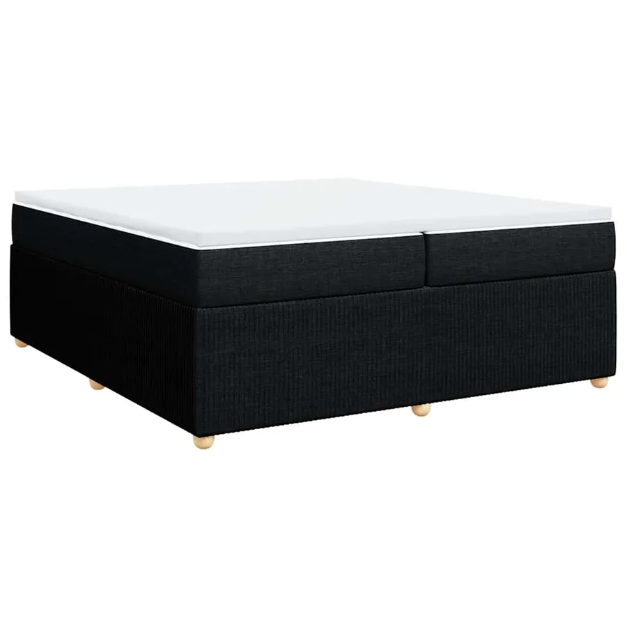 Sommier à lattes de lit avec matelas Noir 200x200 cm Tissu - 2