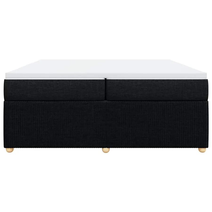 Sommier à lattes de lit avec matelas Noir 200x200 cm Tissu - 4