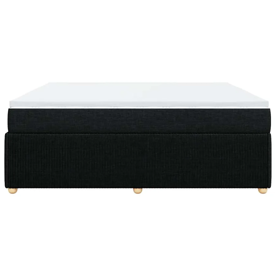 Sommier à lattes de lit avec matelas Noir 200x200 cm Tissu - 5
