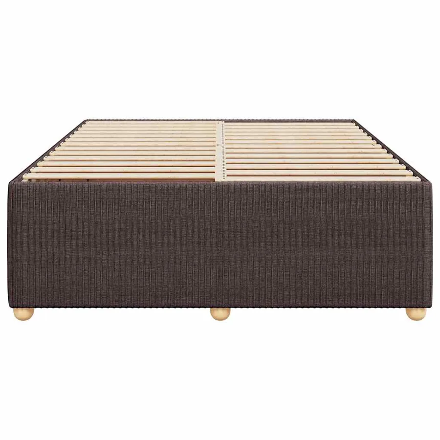 Cadre de lit sans matelas marron foncé 140x200 cm tissu - 4