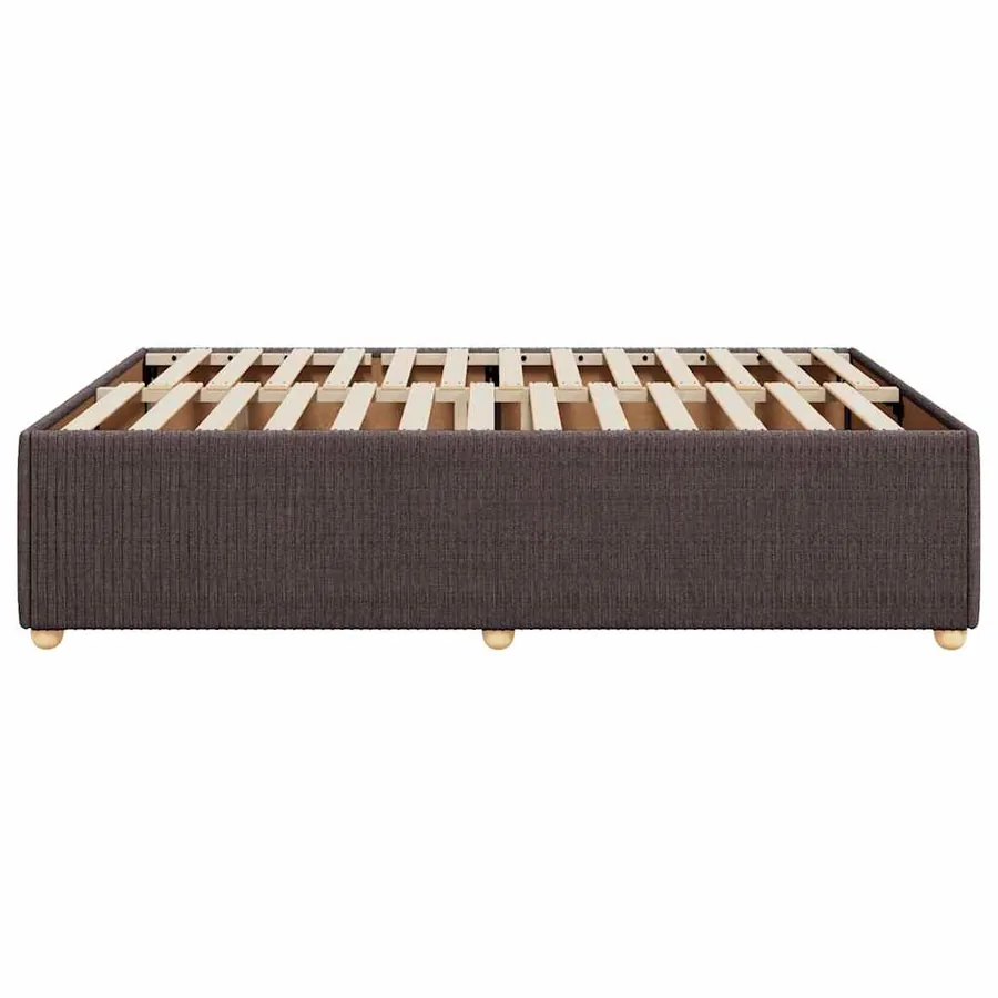 Cadre de lit sans matelas marron foncé 140x200 cm tissu - 5