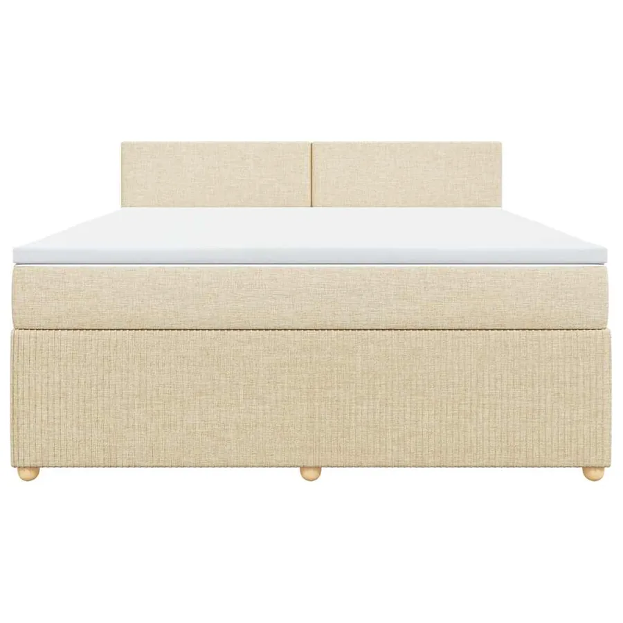 Sommier à lattes de lit avec matelas Crème 180x200 cm Tissu - 4