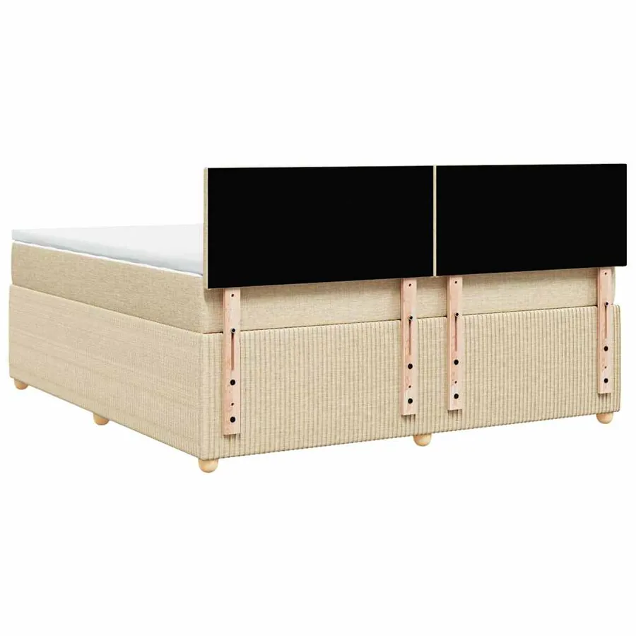 Sommier à lattes de lit avec matelas Crème 180x200 cm Tissu - 6