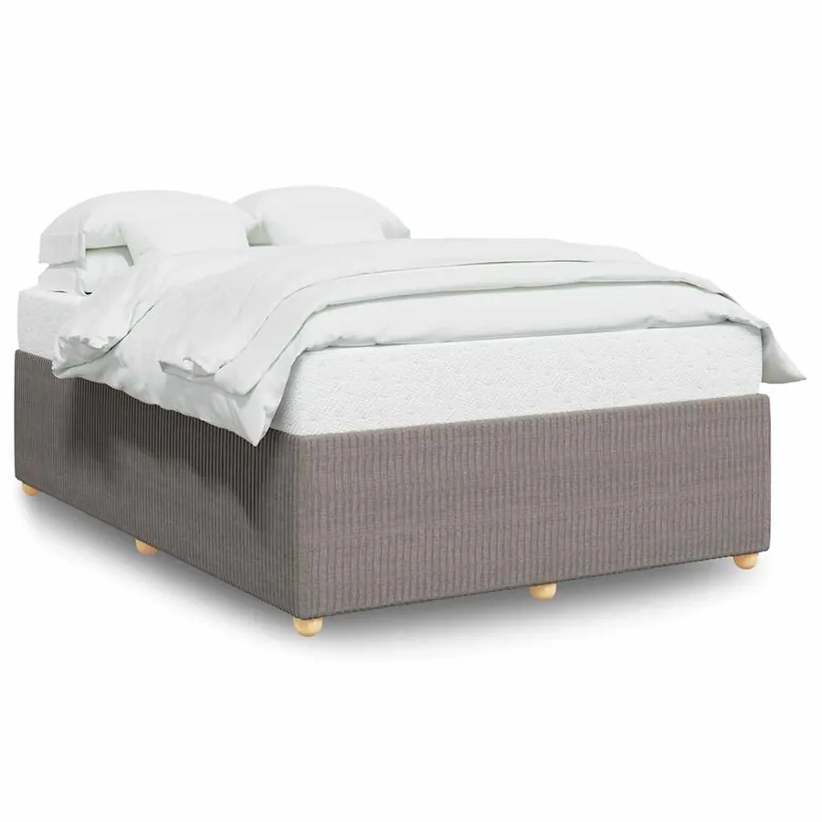 Cadre de lit sans matelas taupe 160x200 cm tissu - 2