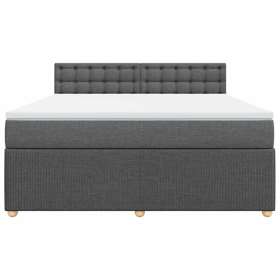 Sommier à lattes de lit avec matelas Gris foncé 180x200cm Tissu - 4