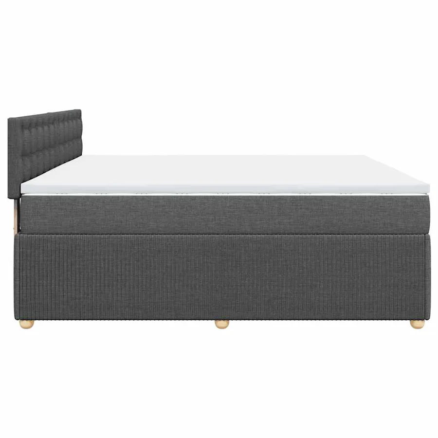 Sommier à lattes de lit avec matelas Gris foncé 180x200cm Tissu - 5