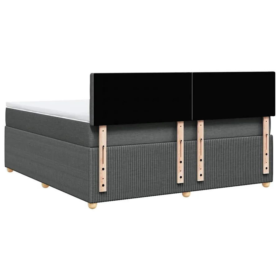 Sommier à lattes de lit avec matelas Gris foncé 180x200cm Tissu - 6