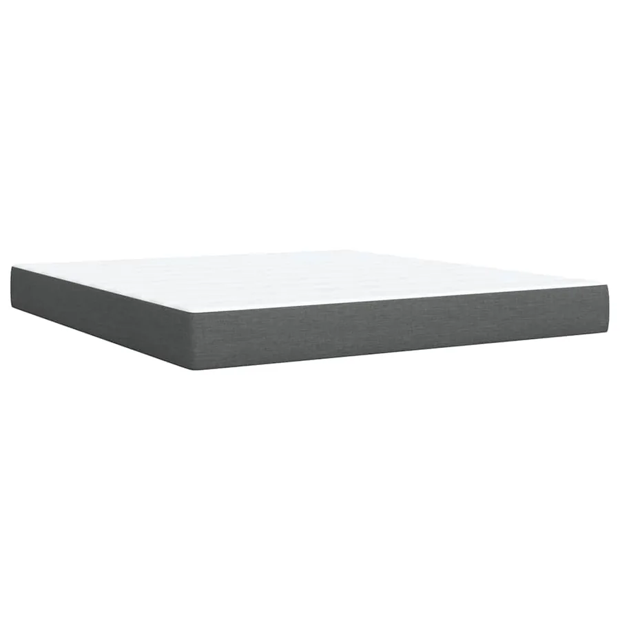 Sommier à lattes de lit avec matelas Gris foncé 180x200cm Tissu - 9