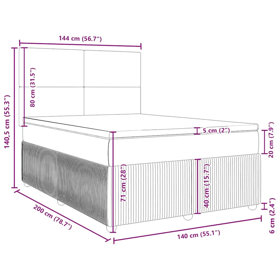 Sommier à lattes de lit avec matelas Marron foncé 140x200 cm - 13
