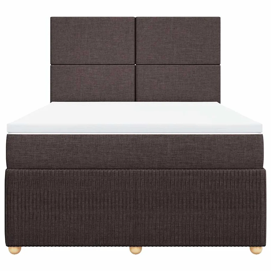 Sommier à lattes de lit avec matelas Marron foncé 140x200 cm - 4