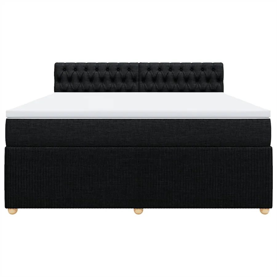 Sommier à lattes de lit avec matelas Noir 180x200 cm Tissu - 4