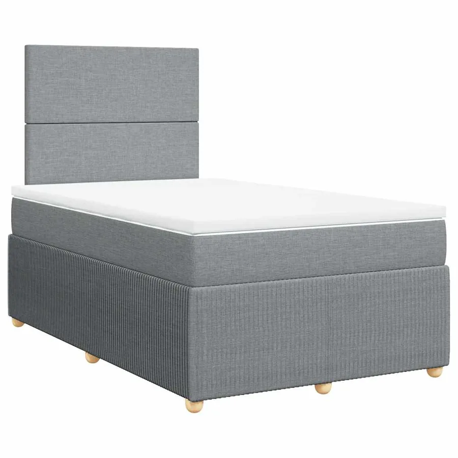 Sommier à lattes de lit avec matelas Gris clair 120x200cm Tissu - 2