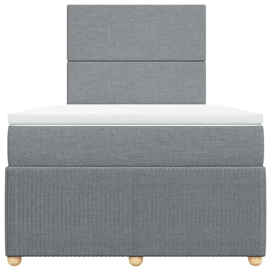 Sommier à lattes de lit avec matelas Gris clair 120x200cm Tissu - 4