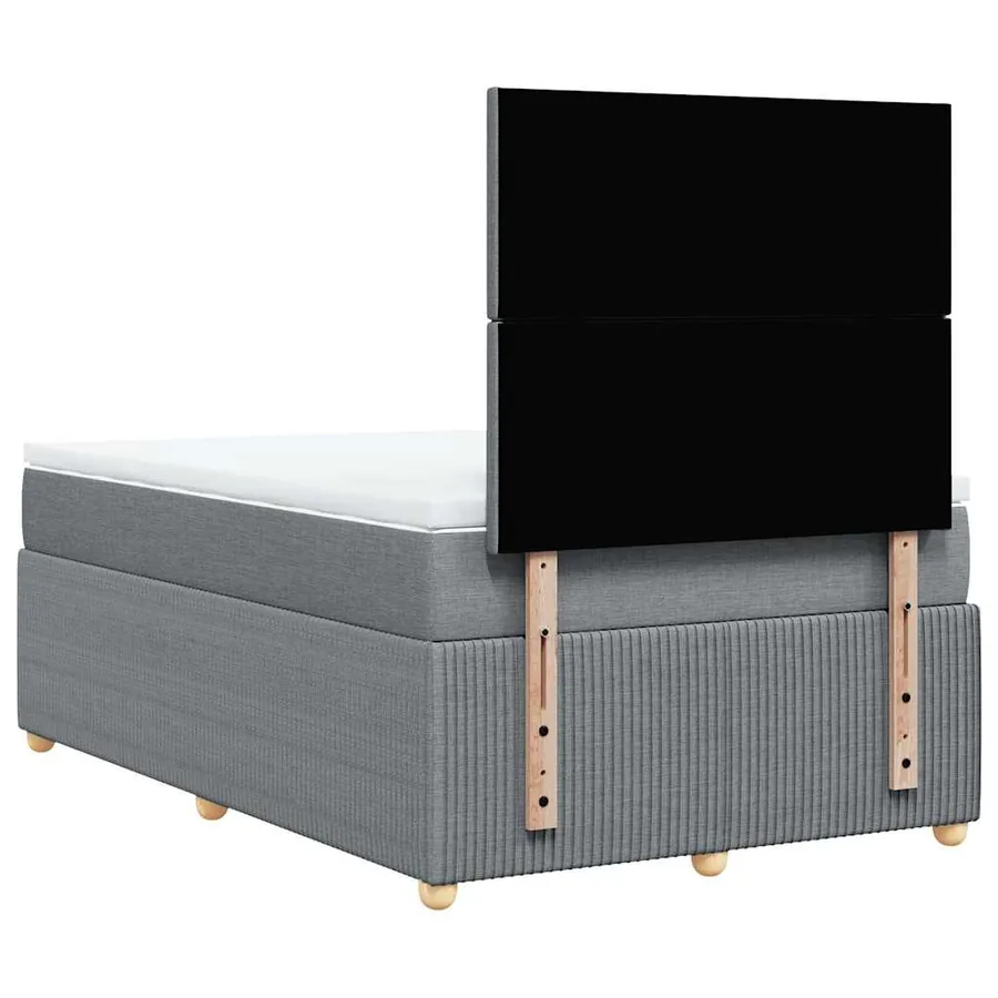 Sommier à lattes de lit avec matelas Gris clair 120x200cm Tissu - 6