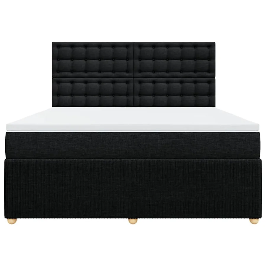 Sommier à lattes de lit avec matelas Noir 180x200 cm Tissu - 4