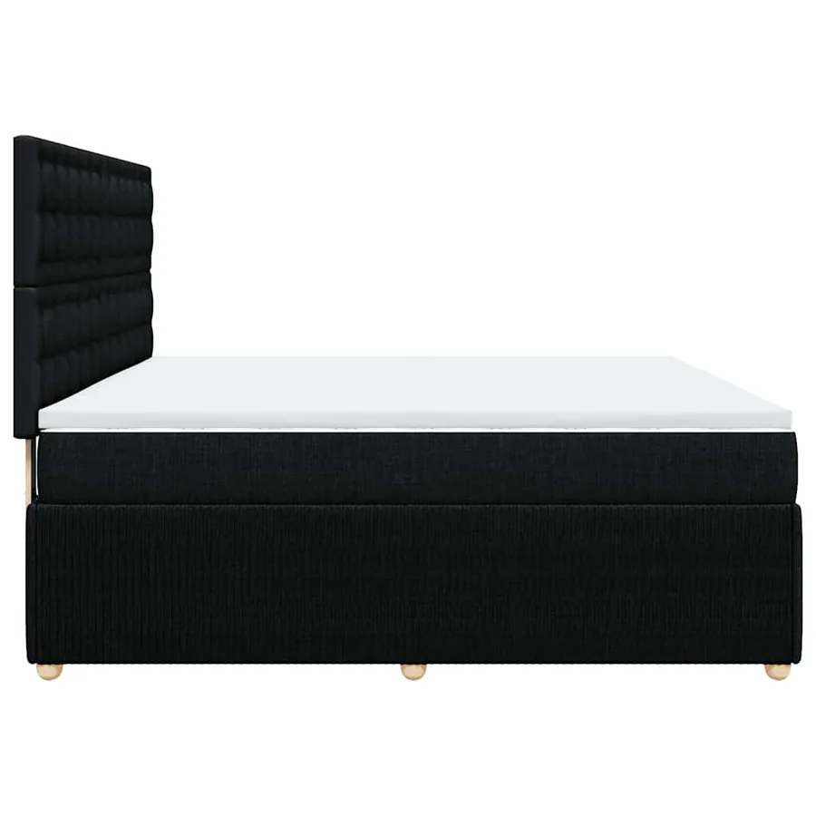 Sommier à lattes de lit avec matelas Noir 180x200 cm Tissu - 5