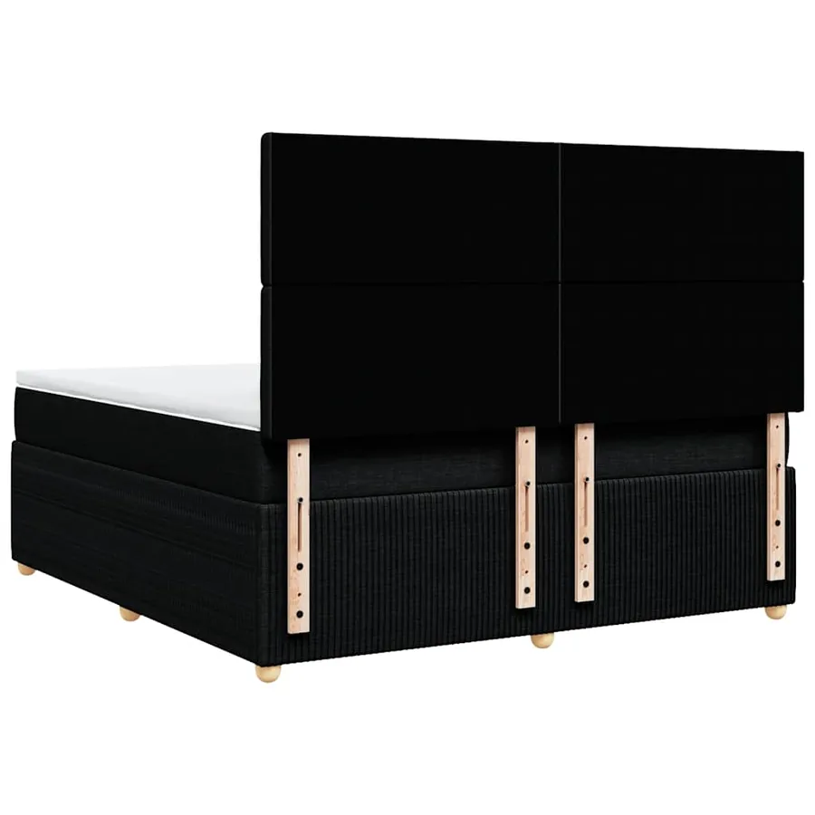 Sommier à lattes de lit avec matelas Noir 180x200 cm Tissu - 6