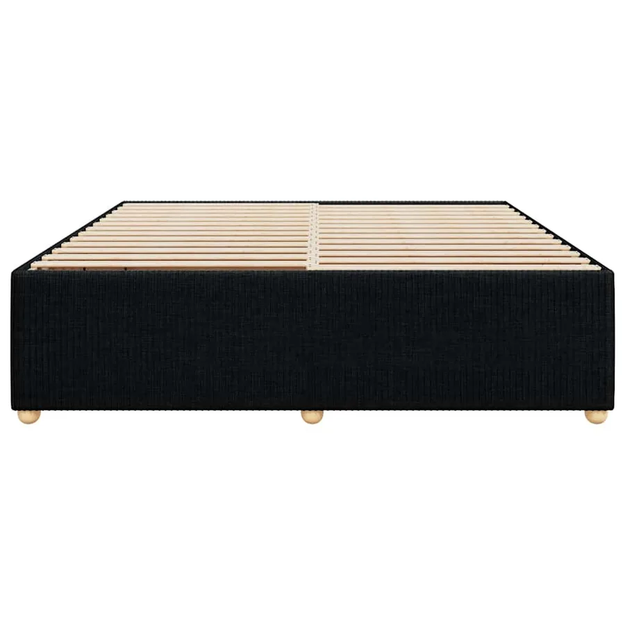 Cadre de lit sans matelas noir 180x200 cm tissu - 4