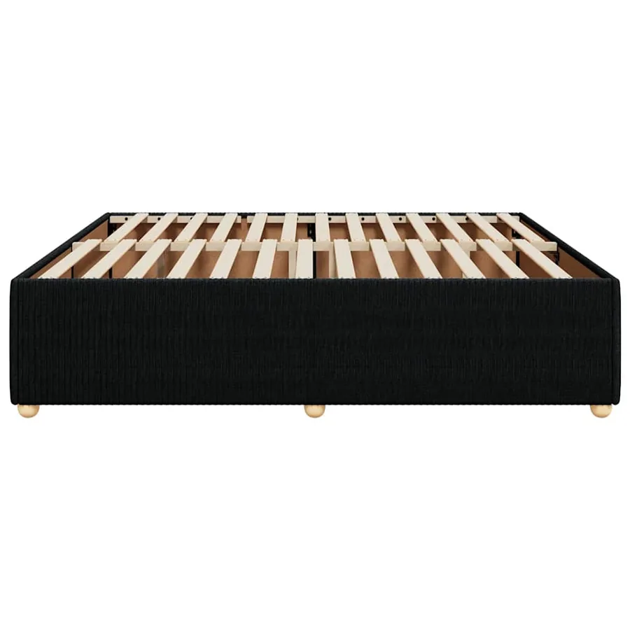 Cadre de lit sans matelas noir 180x200 cm tissu - 5