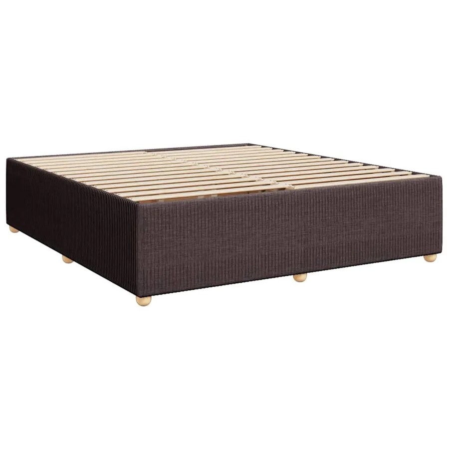 Cadre de lit sans matelas marron foncé 200x200 cm tissu - 3