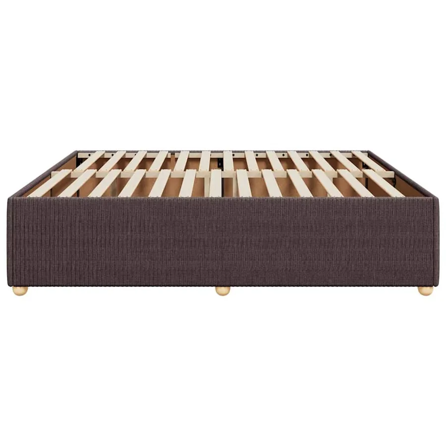 Cadre de lit sans matelas marron foncé 200x200 cm tissu - 5
