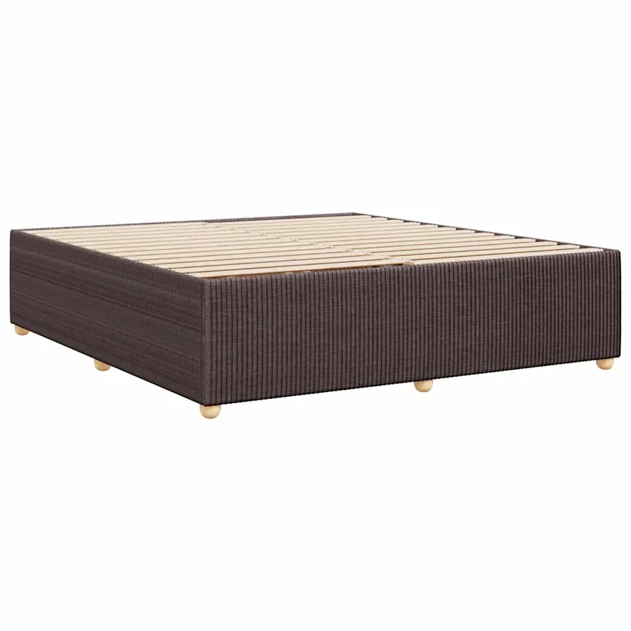 Cadre de lit sans matelas marron foncé 200x200 cm tissu - 6
