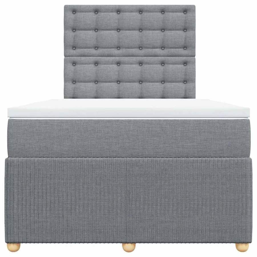 Sommier à lattes de lit avec matelas Gris clair 120x200cm Tissu - 4
