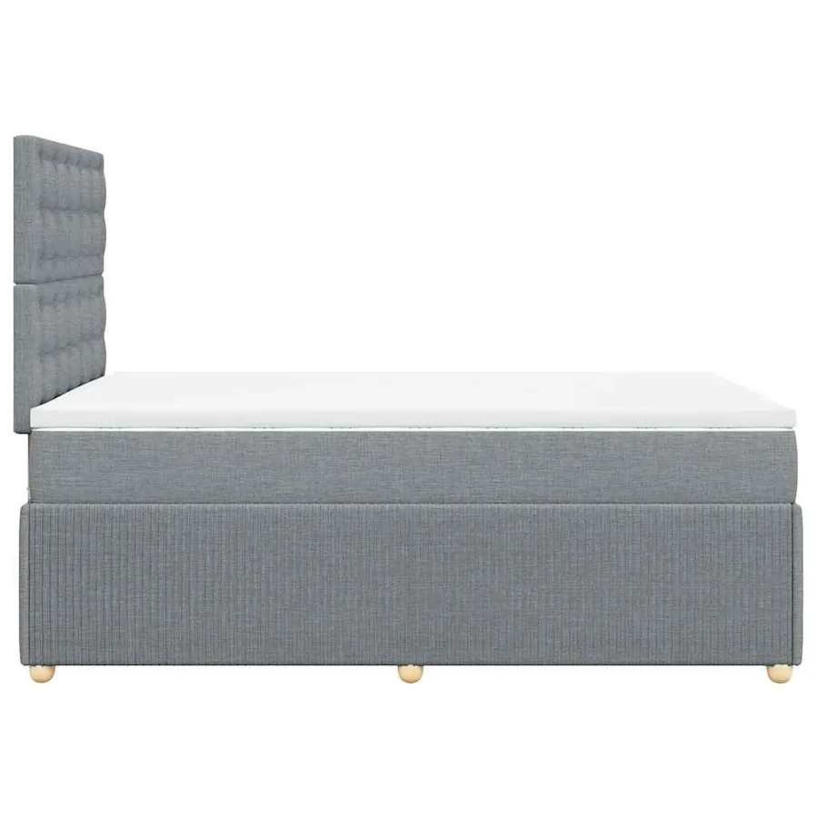 Sommier à lattes de lit avec matelas Gris clair 120x200cm Tissu - 5