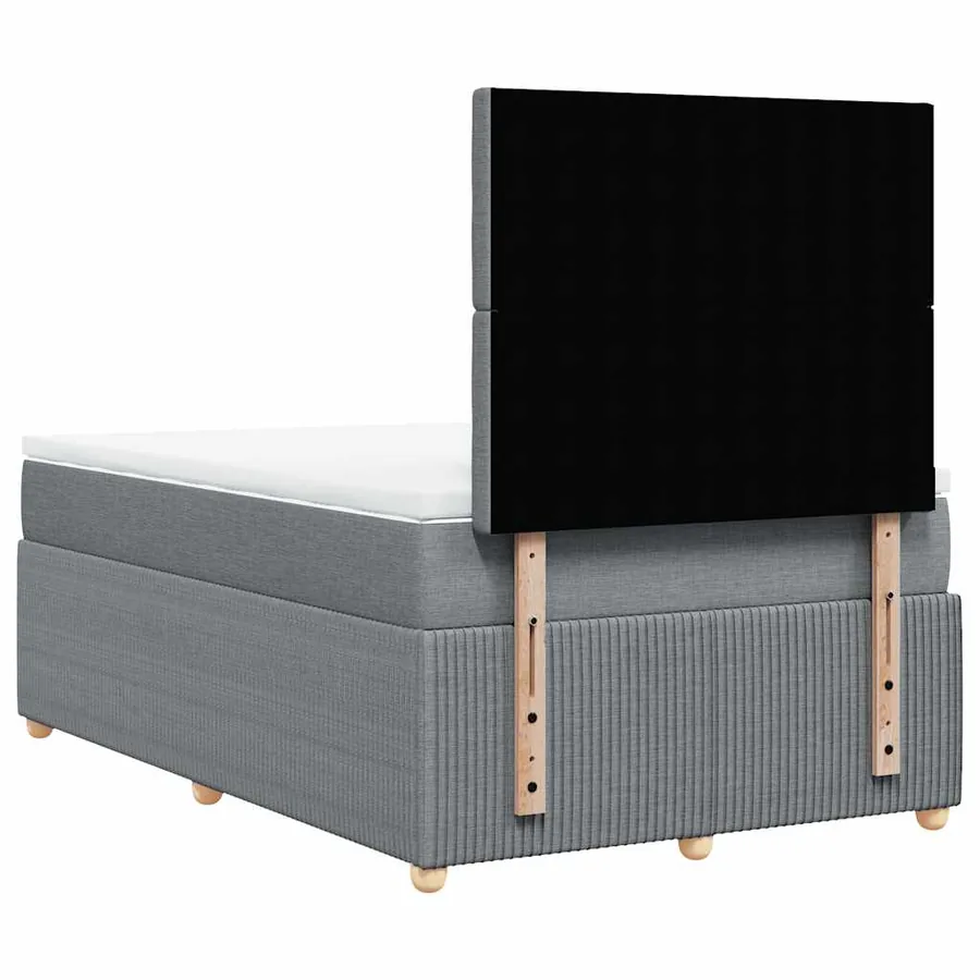 Sommier à lattes de lit avec matelas Gris clair 120x200cm Tissu - 6