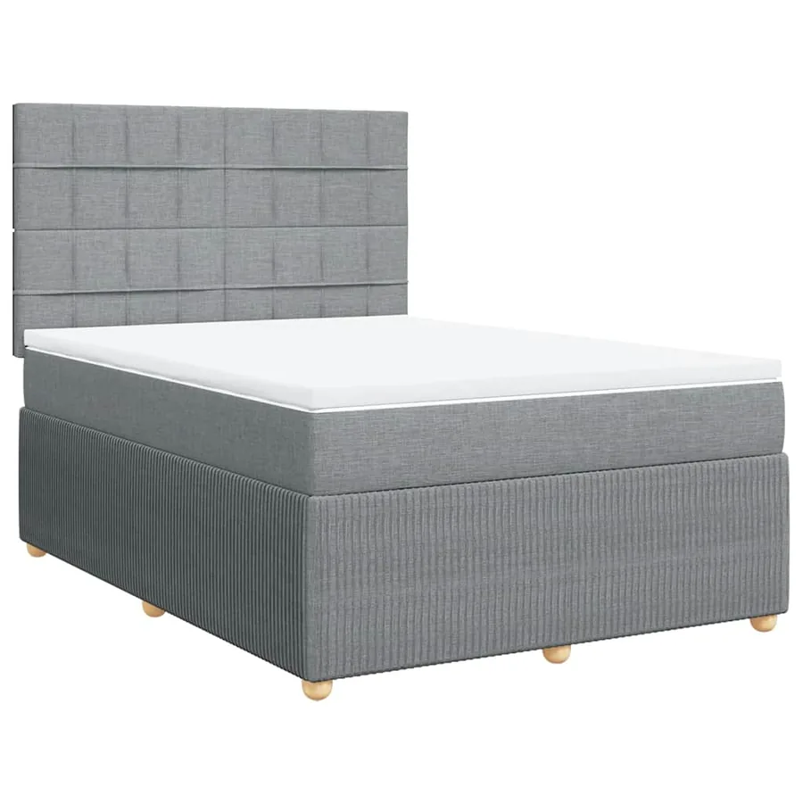 Sommier à lattes de lit avec matelas Gris clair 160x200cm Tissu - 2