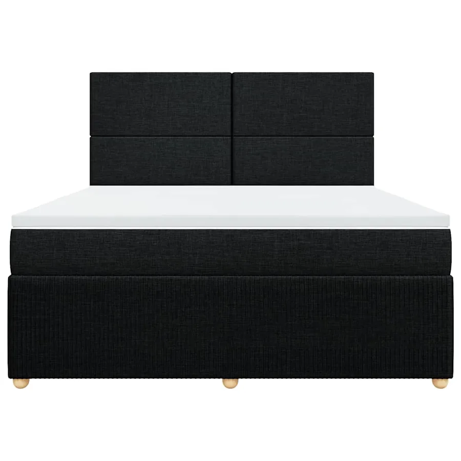 Sommier à lattes de lit avec matelas Noir 180x200 cm Tissu - 4
