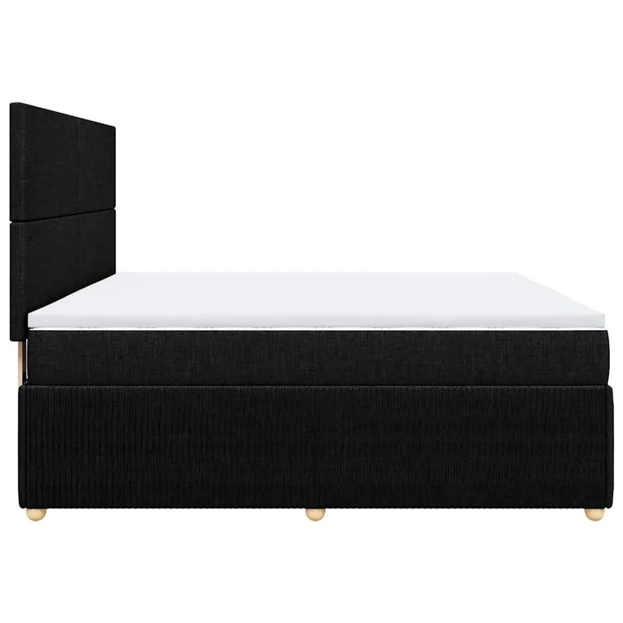 Sommier à lattes de lit avec matelas Noir 180x200 cm Tissu - 5