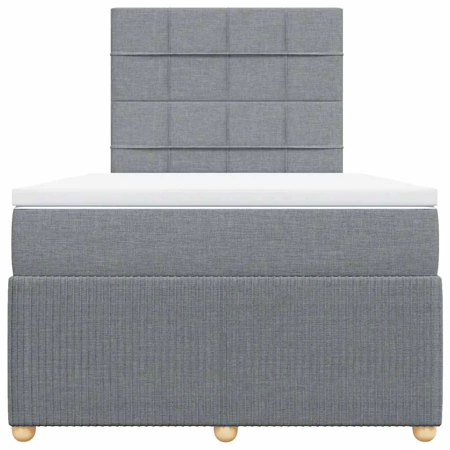 Sommier à lattes de lit avec matelas Gris clair 120x200cm Tissu - 4