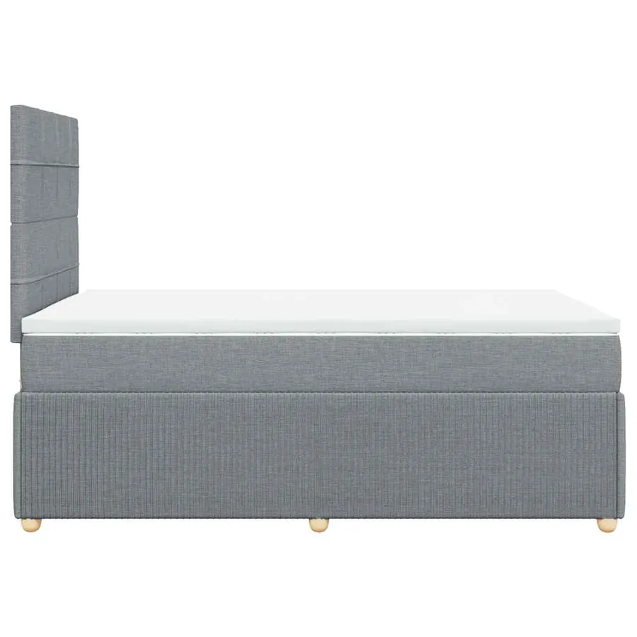 Sommier à lattes de lit avec matelas Gris clair 120x200cm Tissu - 5