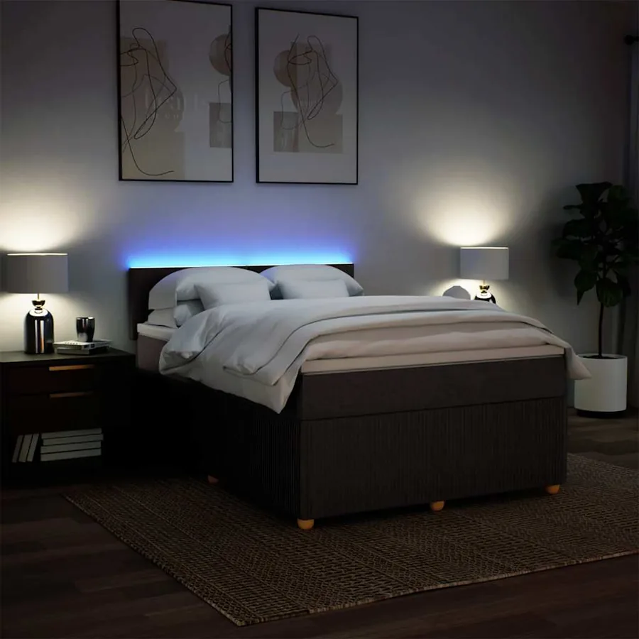 Sommier à lattes de lit avec matelas Marron foncé 140x200 cm - 5