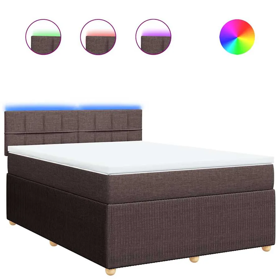 Sommier à lattes de lit avec matelas Marron foncé 140x200 cm - 2