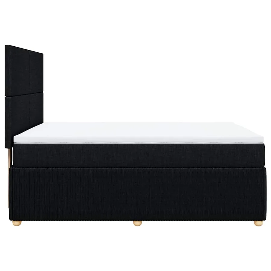 Sommier à lattes de lit avec matelas Noir 160x200 cm Tissu - 7