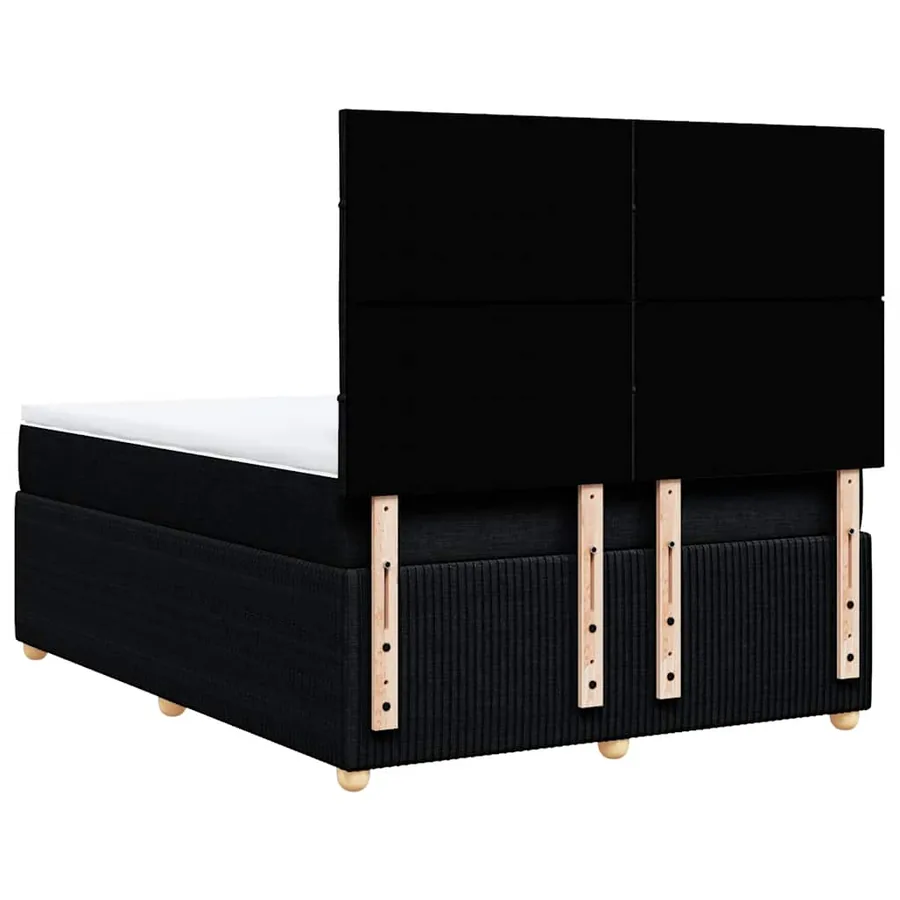 Sommier à lattes de lit avec matelas Noir 160x200 cm Tissu - 8