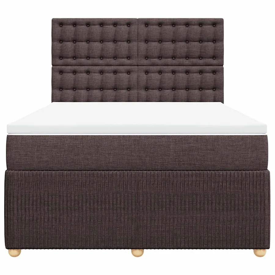 Sommier à lattes de lit avec matelas Marron foncé 140x200 cm - 4
