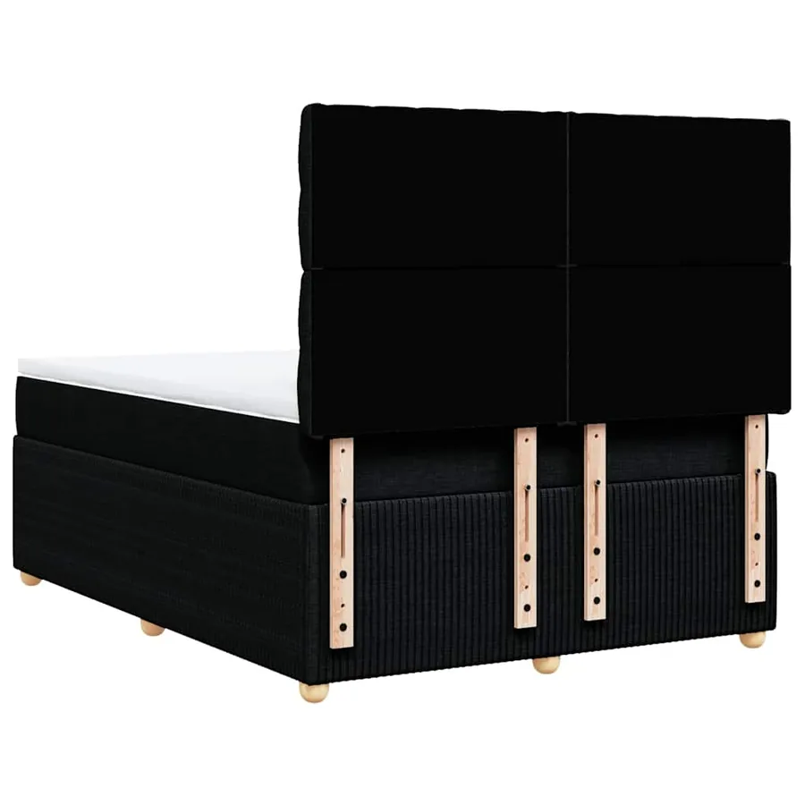 Sommier à lattes de lit avec matelas Noir 160x200 cm Tissu - 8