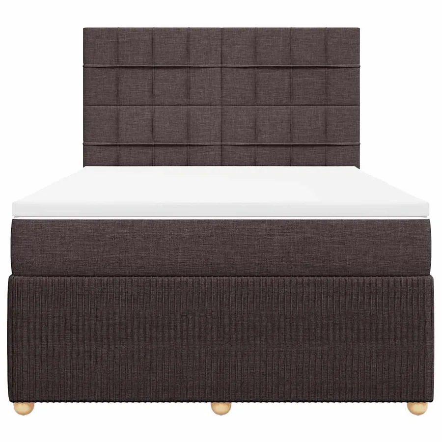 Sommier à lattes de lit avec matelas Marron foncé 140x200 cm - 4